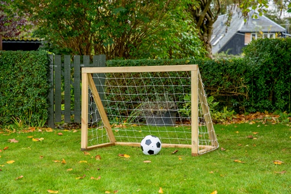 Fodboldmål i træ, 125 × 100 cm